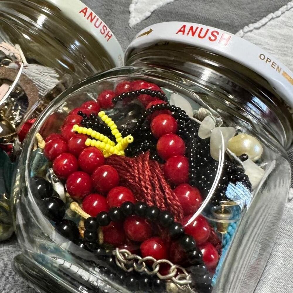 jewelry jar with boho pieces